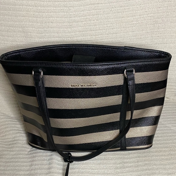 Dana Buchman Black & Metallic Tote Purse